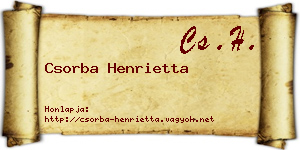 Csorba Henrietta névjegykártya