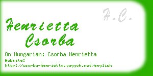 henrietta csorba business card